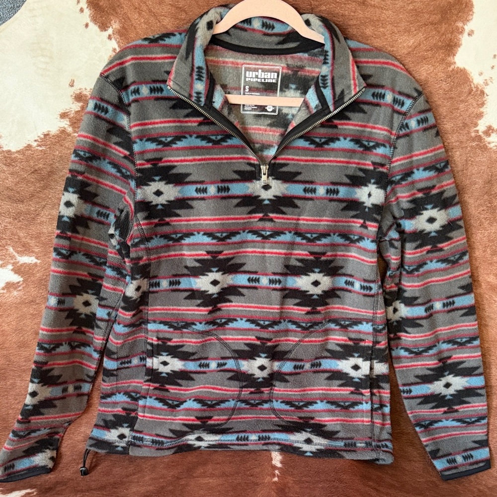Urban Outfitters Men's Aztec Zip-Up Sweater